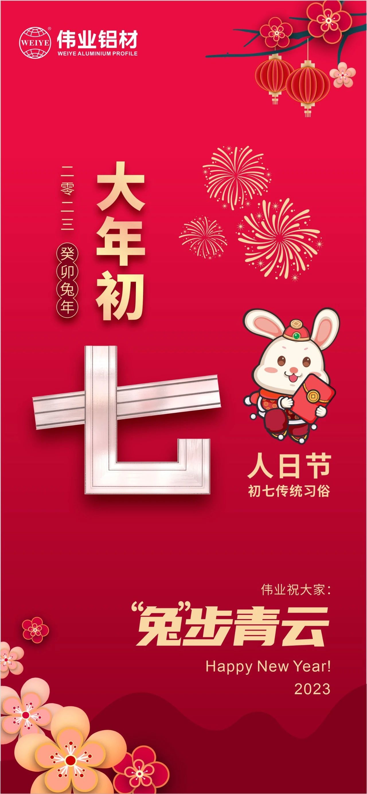 大年初七·人日節(jié)｜偉業(yè)祝您“兔”步青云！